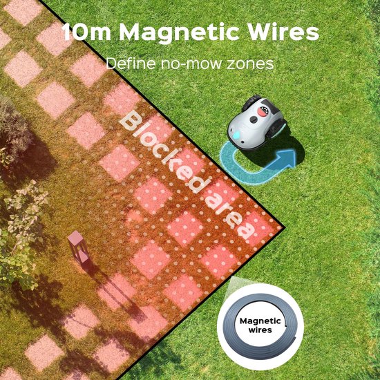YARDCARE V100 Robotmaaier zonder Begrenzingskabel, stil en efficiënt voor tuinen tot 150 m² - ShopVlot — afbeelding 2