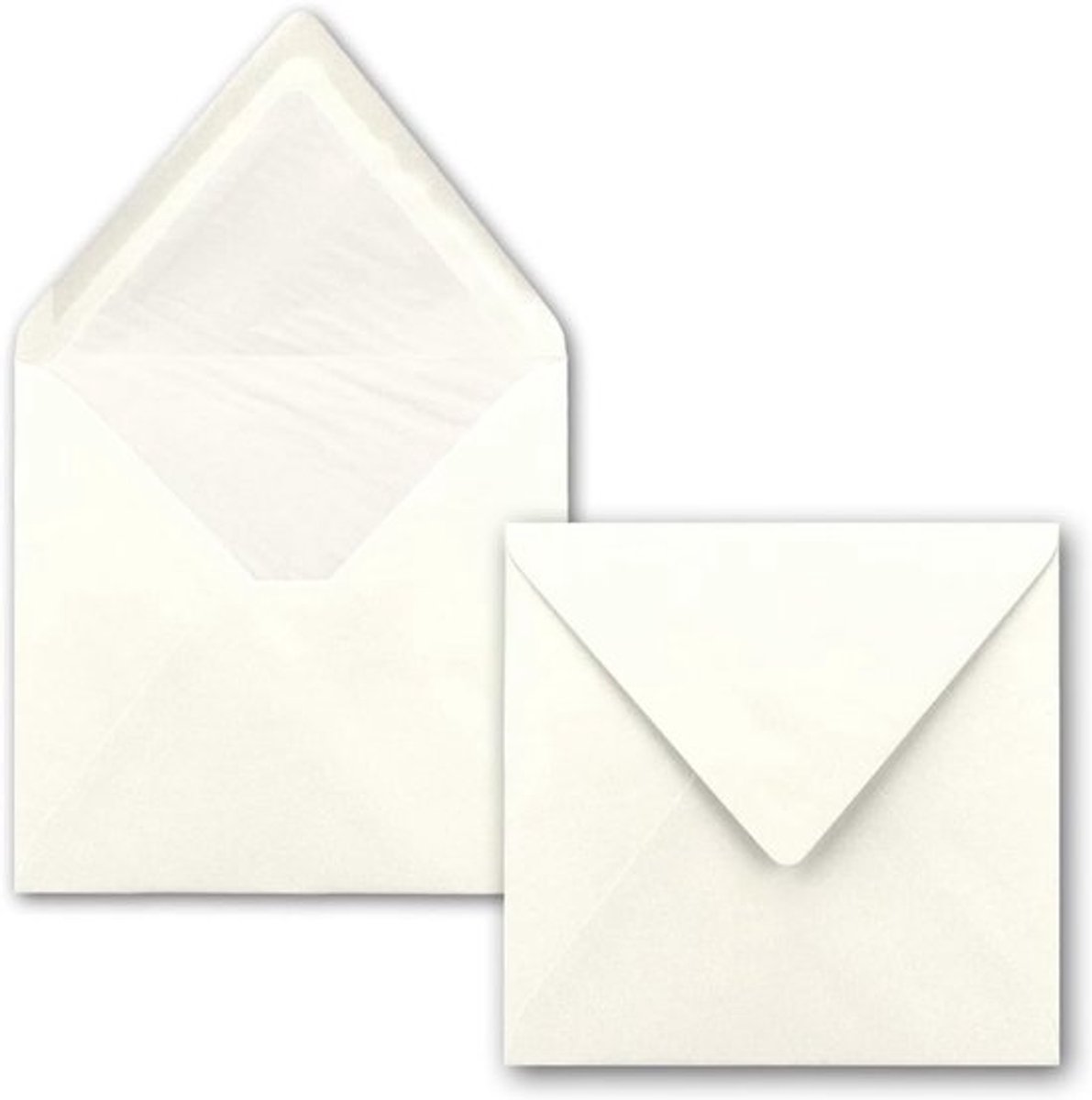 Vierkante Enveloppen - Post Enveloppen - Kaarten Versturen - Witte Zijdevoering - 16x16 cm - Natuurlijk Wit