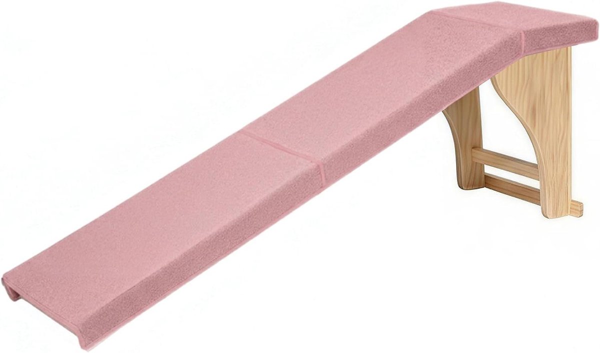 Hondenhelling voor bed - Huisdier oprijplaat - Gewrichten beschermen - Extra breed en lang - 90 kg draaglast - Roze