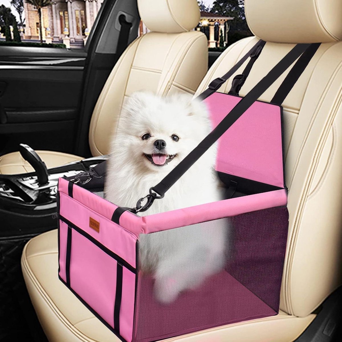 Honden autostoel - Reisstoel huisdier - Veilig reizen - Stabiele constructie - 40x32x24 cm - Zwart