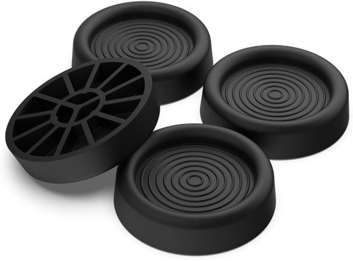Anti-Vibratie Houders - Wasmachine Dempers - Stabiliteit Vergroten - Geluidsreductie - Set van 4 - Zwart