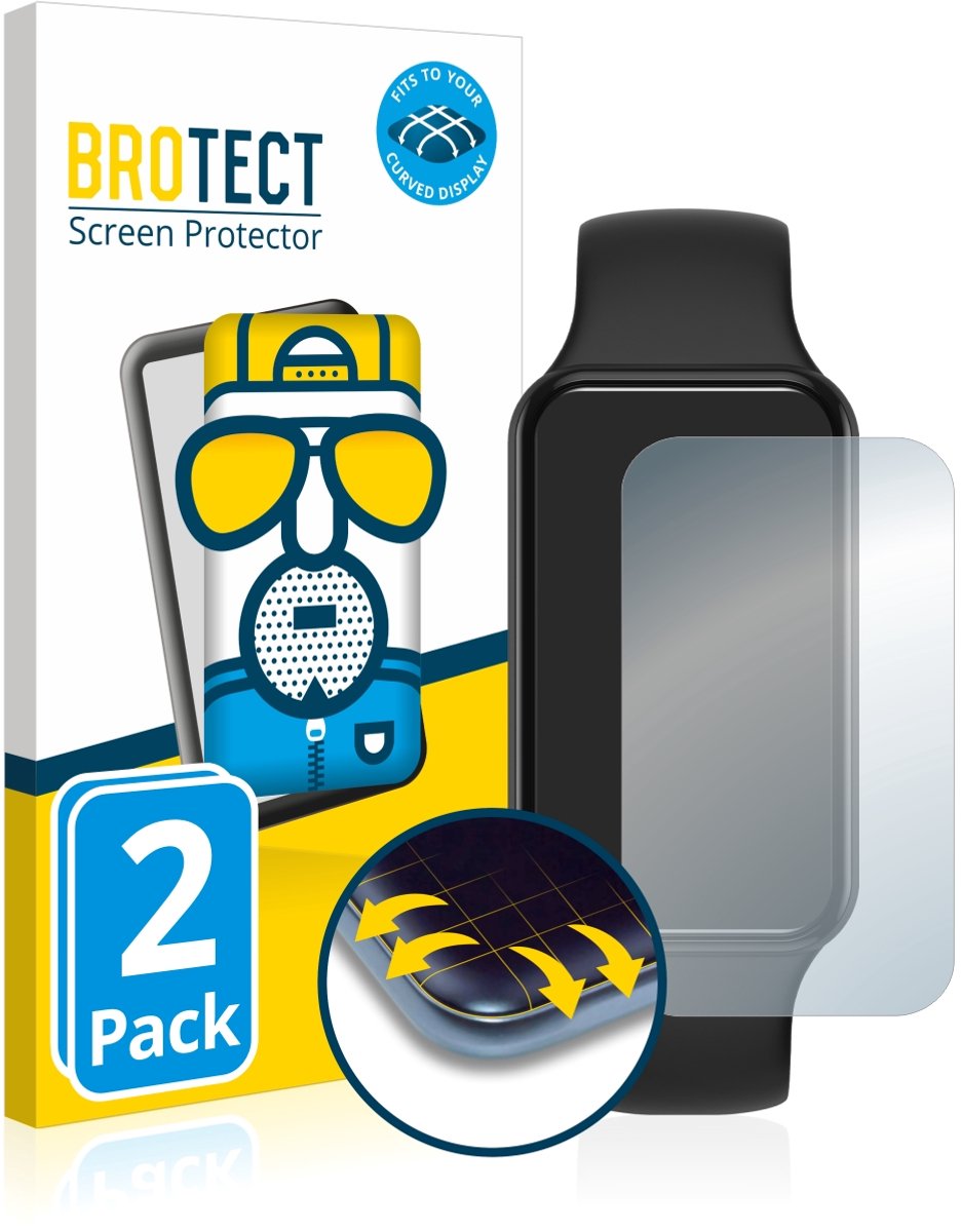 BROTECT - Screenprotector voor Huami Amazfit Band 7 - Folie Beschermfolie matte volledig dekking 2 Stuks