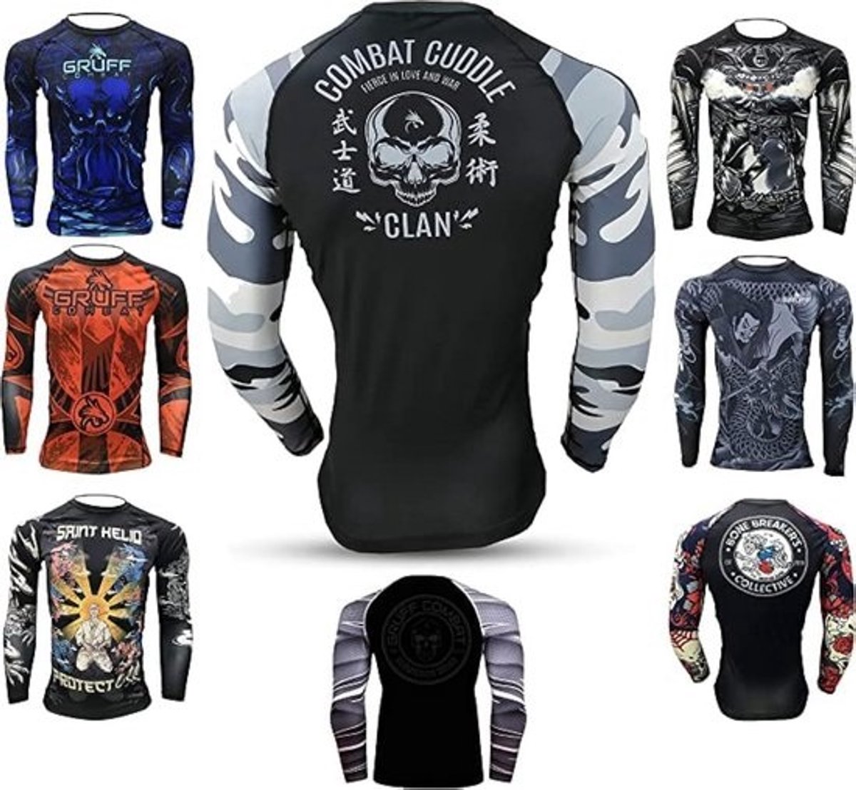 Lange Mouwen BJJ Rash Guard voor MMA, Jiu Jitsu en Grappling - Premium Kwaliteit
