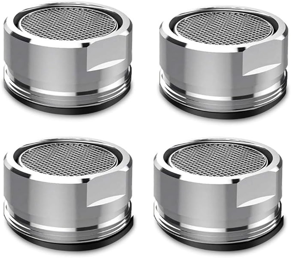 Set van 4 Verchroomde Kraanbeluchters M24 - Waterbesparend