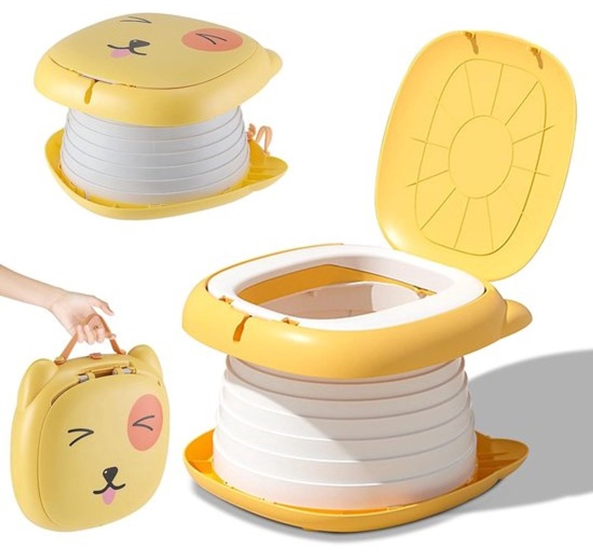 Opvouwbare Toiletbril - Draagbaar Potje - Kind Zindelijk - Compact Reismodel - 24x5cm - Oranje