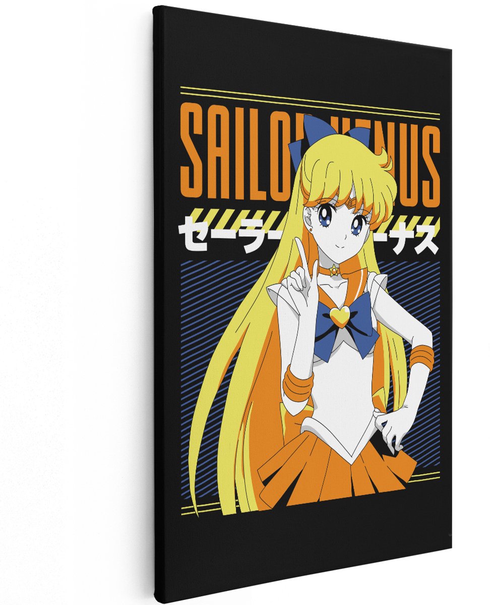 Artaza Canvas Schilderij Sailor Venus - 120x180 cm - Groot - Wanddecoratie Anime - Muurdecoratie Slaapkamer - Decoratie Manga Meisje