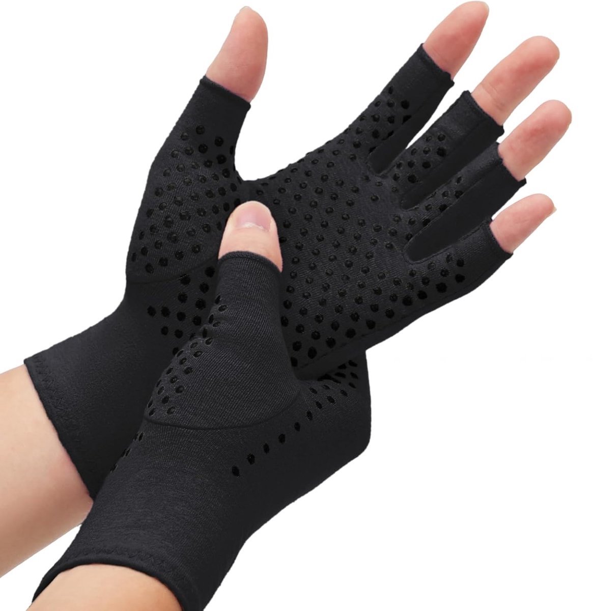BOTC Reuma Handschoenen - Compressie Handschoenen - 1 Paar - Comfortabele ondersteuning van handen en gewrichten - Maat L - Zwart