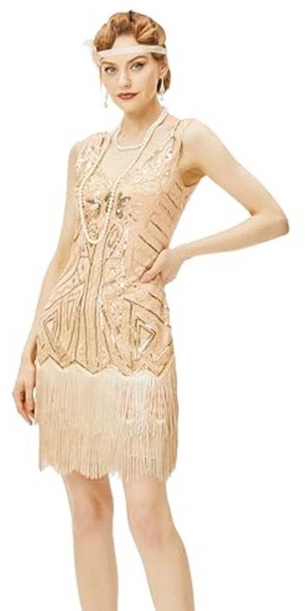 Flapper-jurk Voor Dames met V-hals – Cocktailjurk