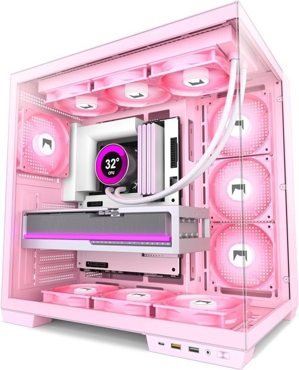 ATX Gaming PC Behuizing met Dubbele Kamer en 7 ARGB PWM Fans