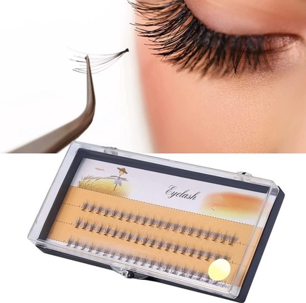 Losse Wimpers, 60 Stuks Individuele Nepwimpers C-Kromming voor Natuurlijke Make-up Look
