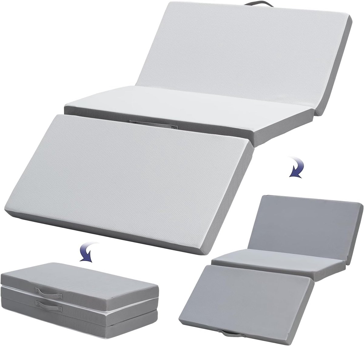 Z-hom Vouwmatras, 75 x 195 x 10 cm, zachte overtrek, Oeko-Tex, logeerbed, vloermatras, spons met hoge dichtheid - ShopVlot