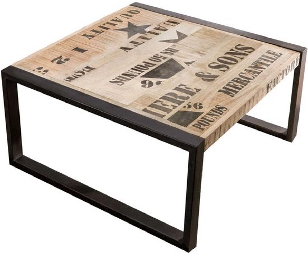 Ronde Salontafel Industrieel 80x80cm | Massief Mango Hout en IJzer