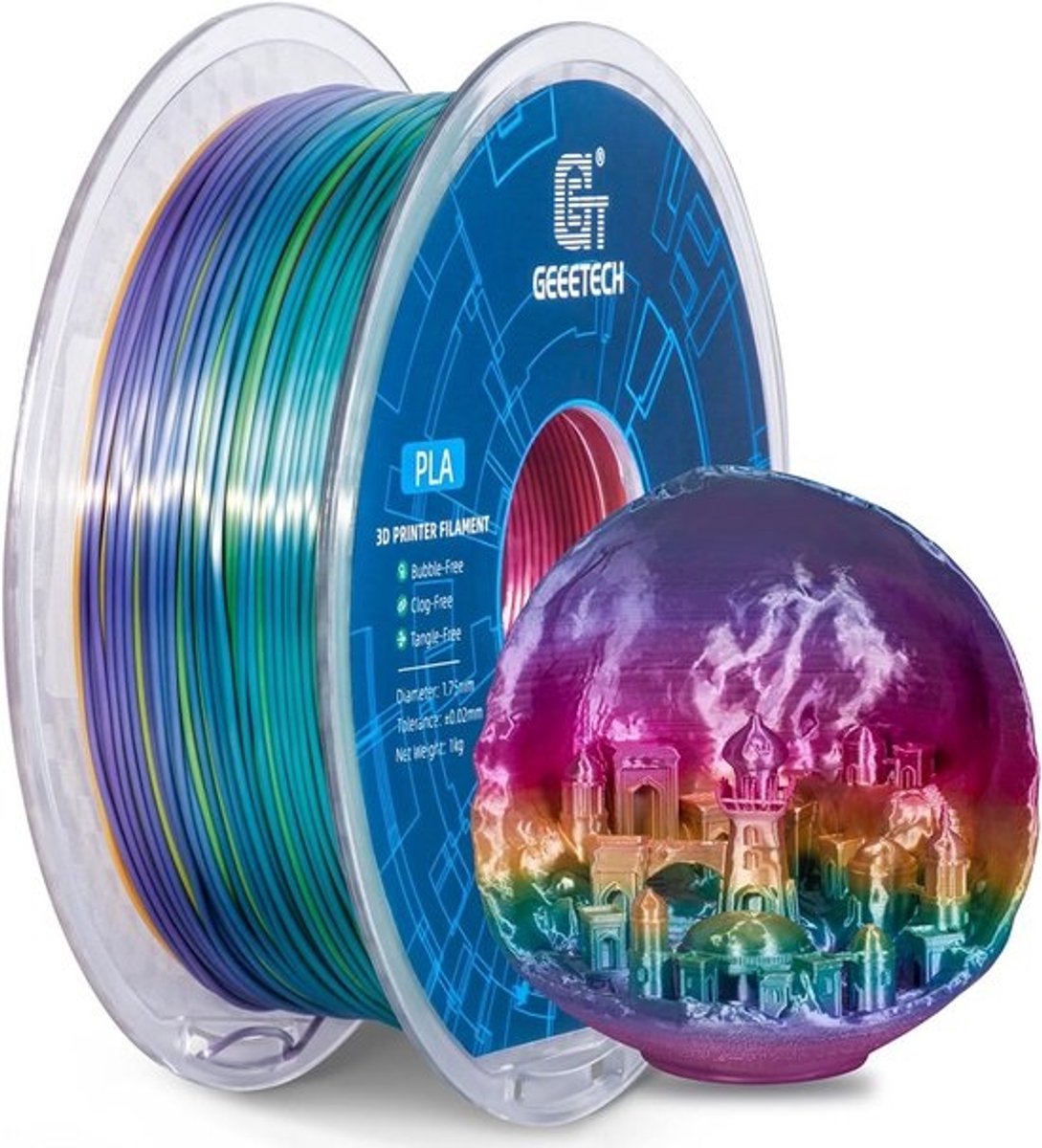 Multicolor 3D Printer Filament 1.75mm - Kleurverloop PLA 1KG