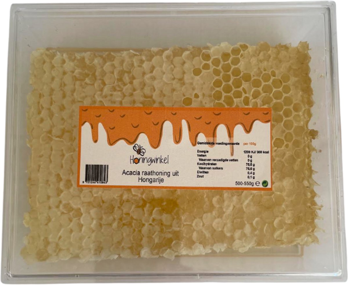 Acaciahoning raathoning Hongarije 500-550g Honingwinkel