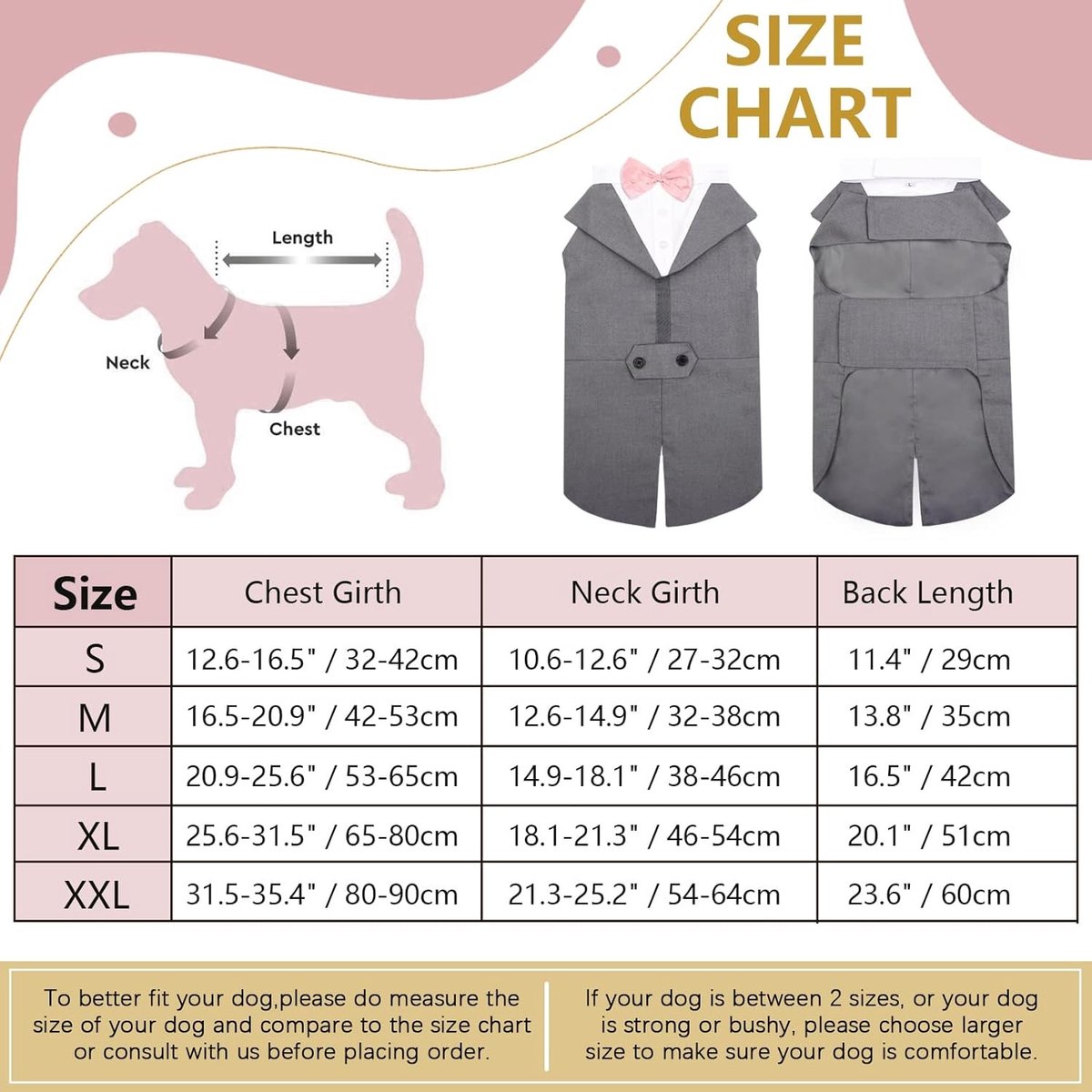 Stijlvol Tuxedo Shirt voor Honden met Vlinderdas - Perfect voor Bruiloften, Feestjes en Halloween (Grijs, L)