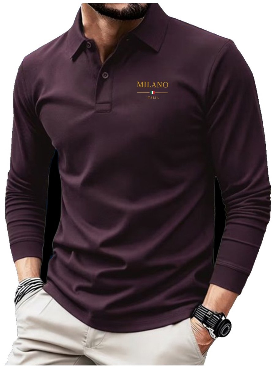Currero Longsleeve Heren Oversized Lange Mouwen Shirt Roundneck Mannen Kleding T-Shirt Druif Paars