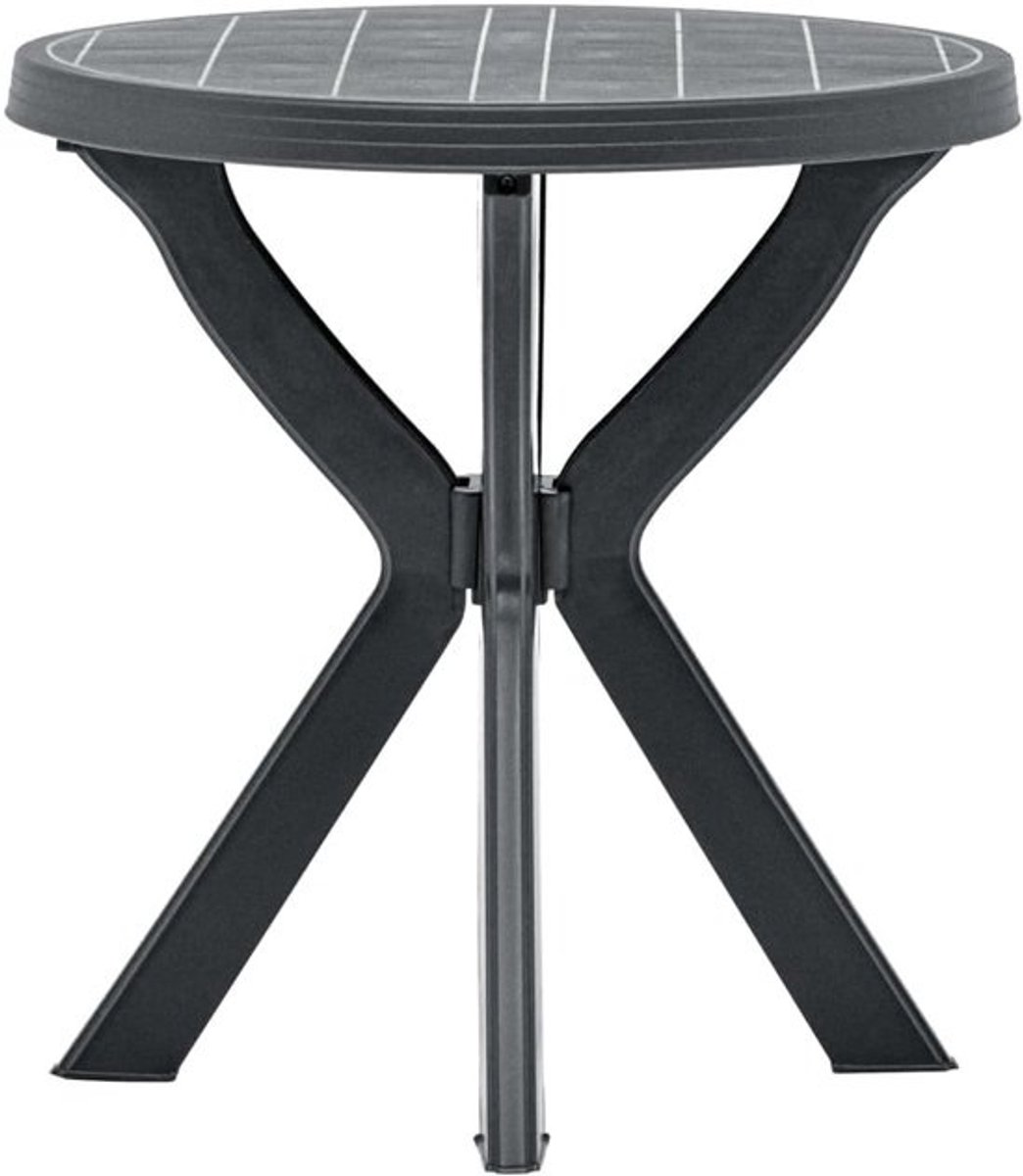 Buiten Tafel - Terras Tafel - Buiten Genieten - Onderhoudsvrij Kunststof - 70cm Diameter - Antraciet