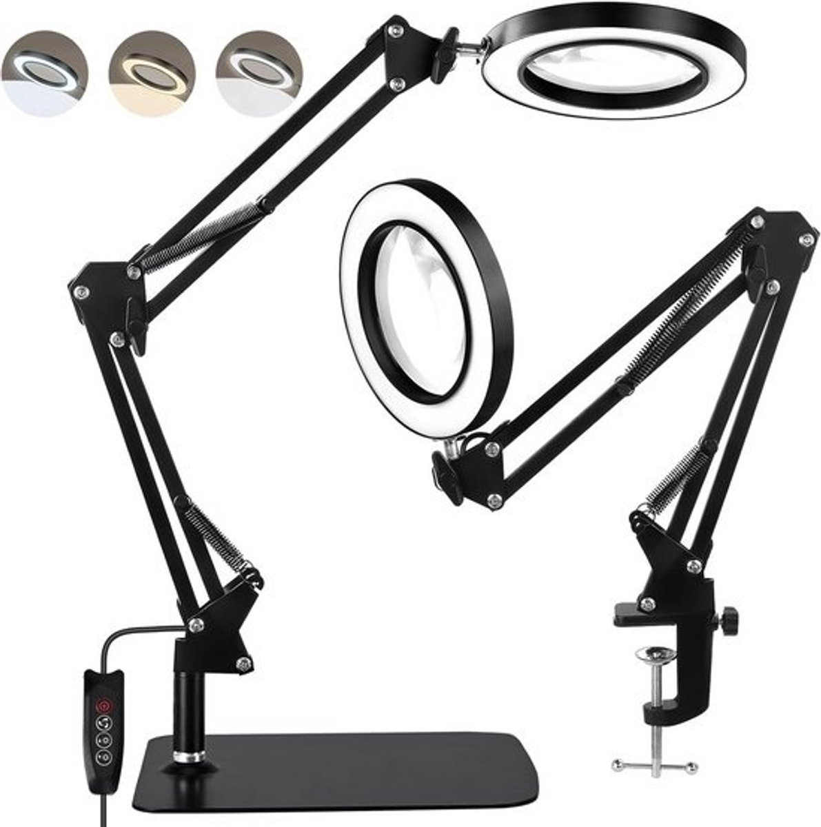 Vergrootglas loep ledverlichting - LED verlichting oplaadbaar - Borduurlamp dimbaar - Tafelhulp