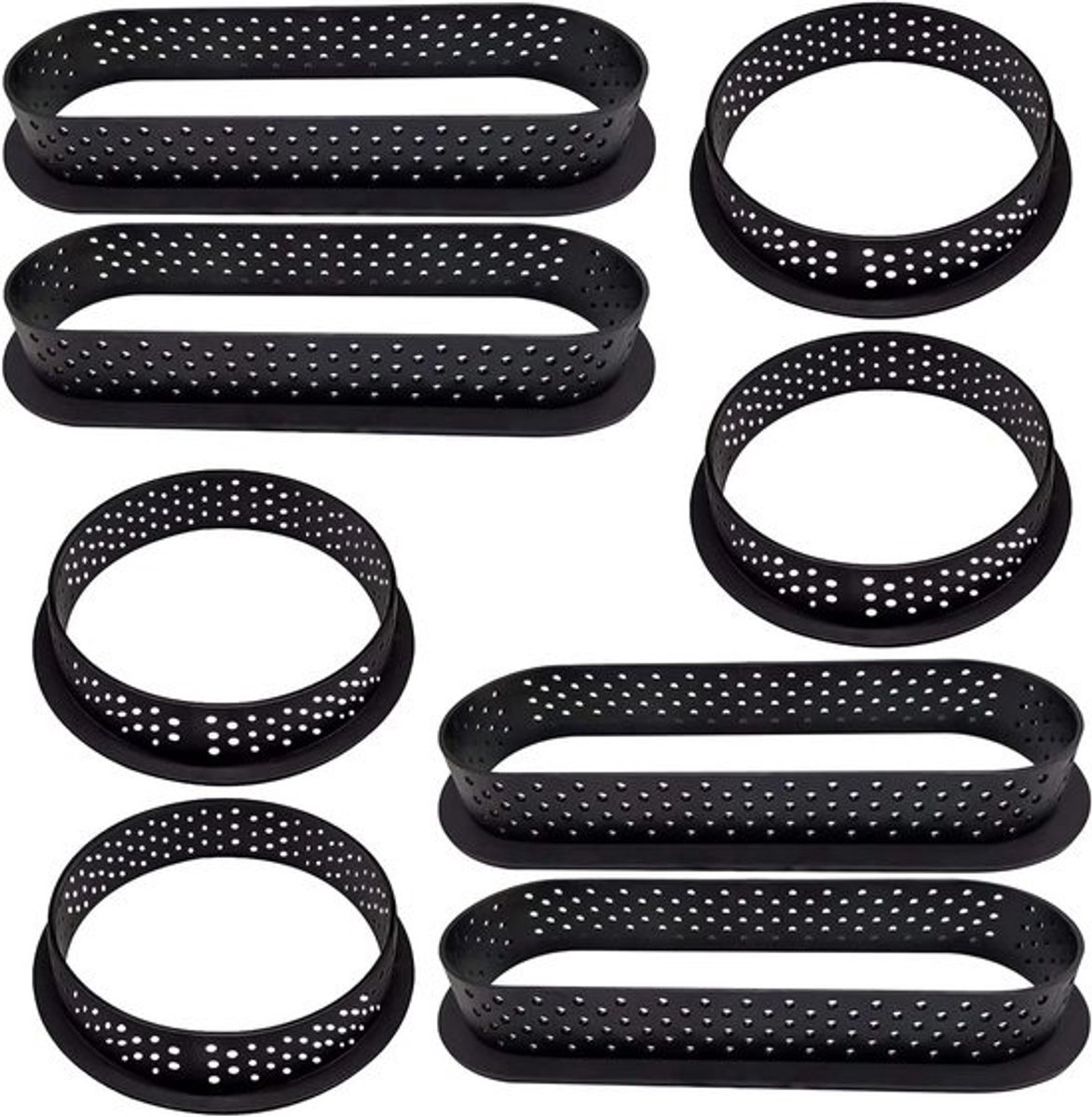 8 Pcs Cake Molds, Cake Plastic DIY Non-stick Baking Mould, Round Oval, Cake Perforated Heat Resistant, Perforated Cake - ShopVlot