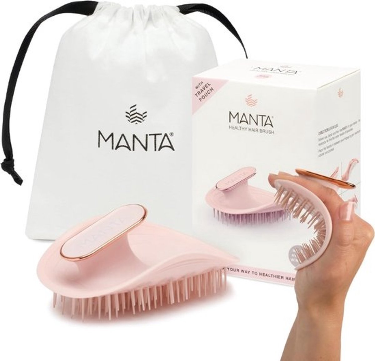 Haarborstel zonder trekken - Massageborstel voor Gezonde Haargroei en Doorbloeding - Ontwarrende Borstel voor Krullend en Glad Haar - Roze