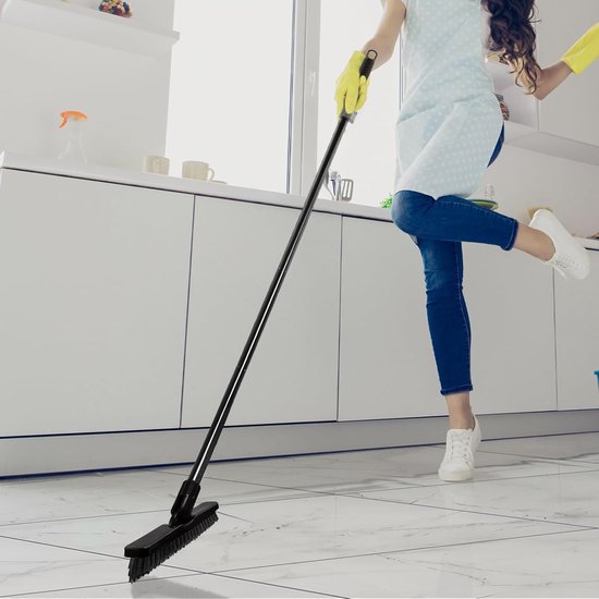 Voegenborstel Lange Handgreep - Tegel Schrobber - Grondig Reinigen - 180 Graden Draaibare Kop - 132cm - Zwart — afbeelding 2