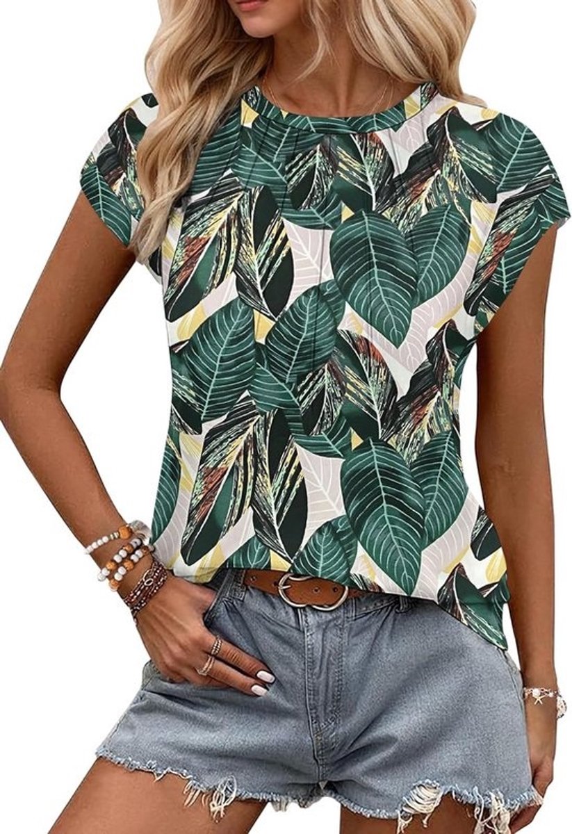 Dames T-shirt Zomer Korte Mouw V-hals Off Shoulder Elegant Top