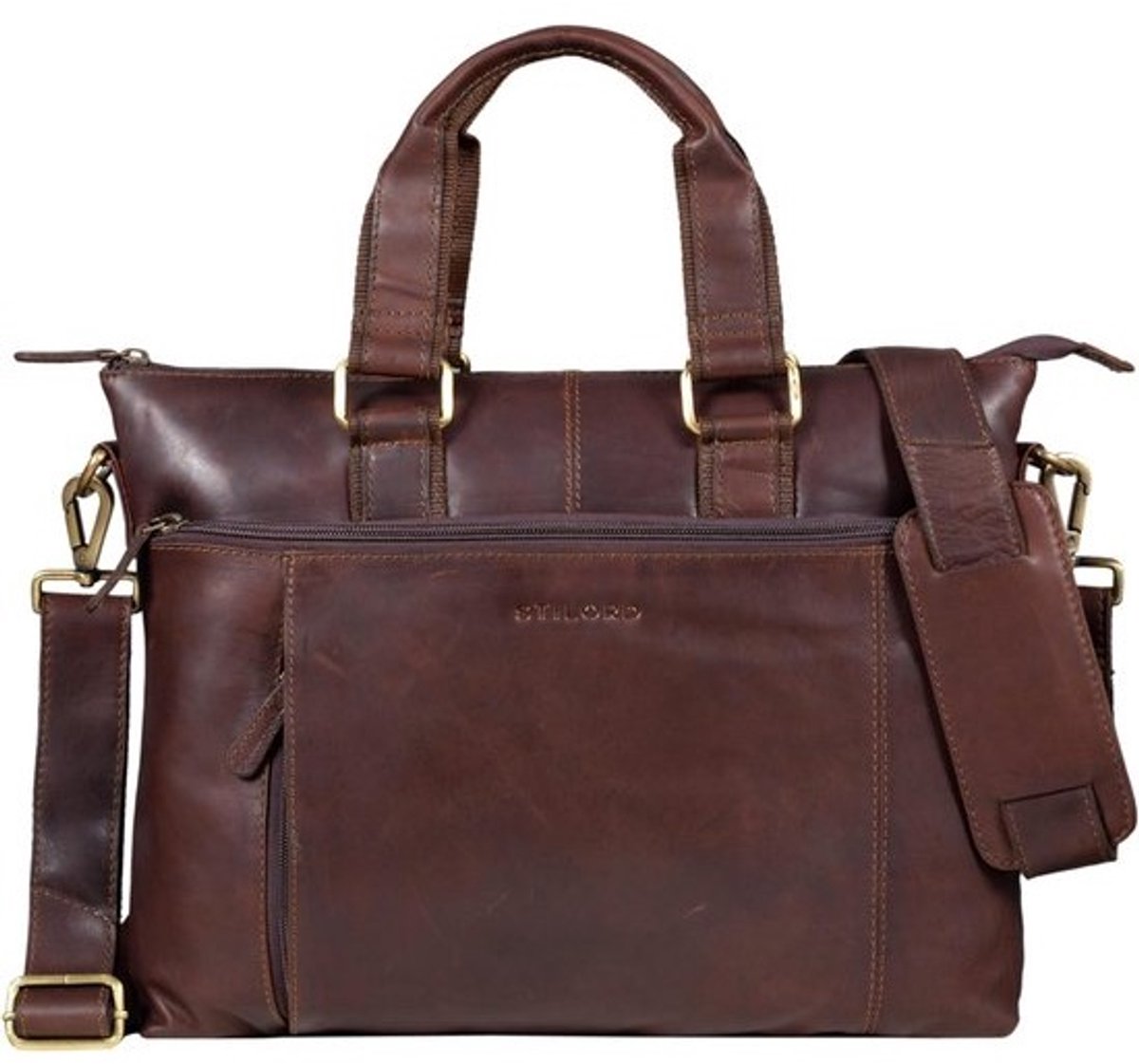 Leren Schoudertas 15 Inch Laptop Tas Schuin Tas DIN A4 Vintage Heren