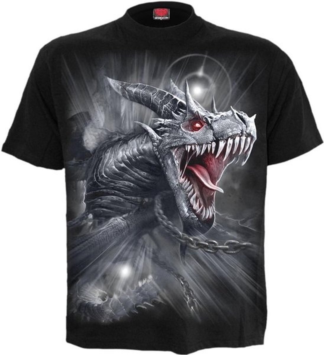 Zwart T-shirt met Drakenprint voor Heren