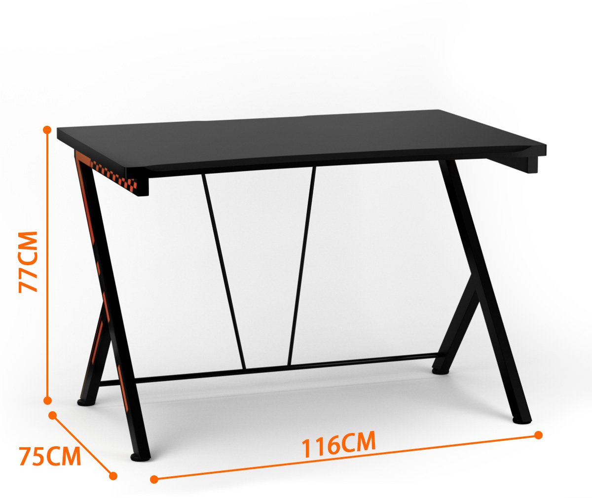 SureDeal® - Bureau - Gamingtafel - Koolstofvezelcoating Ergonomische Tafel - Gaming Werken - Studeren Zwart - 116x75x77 cm - Zwart