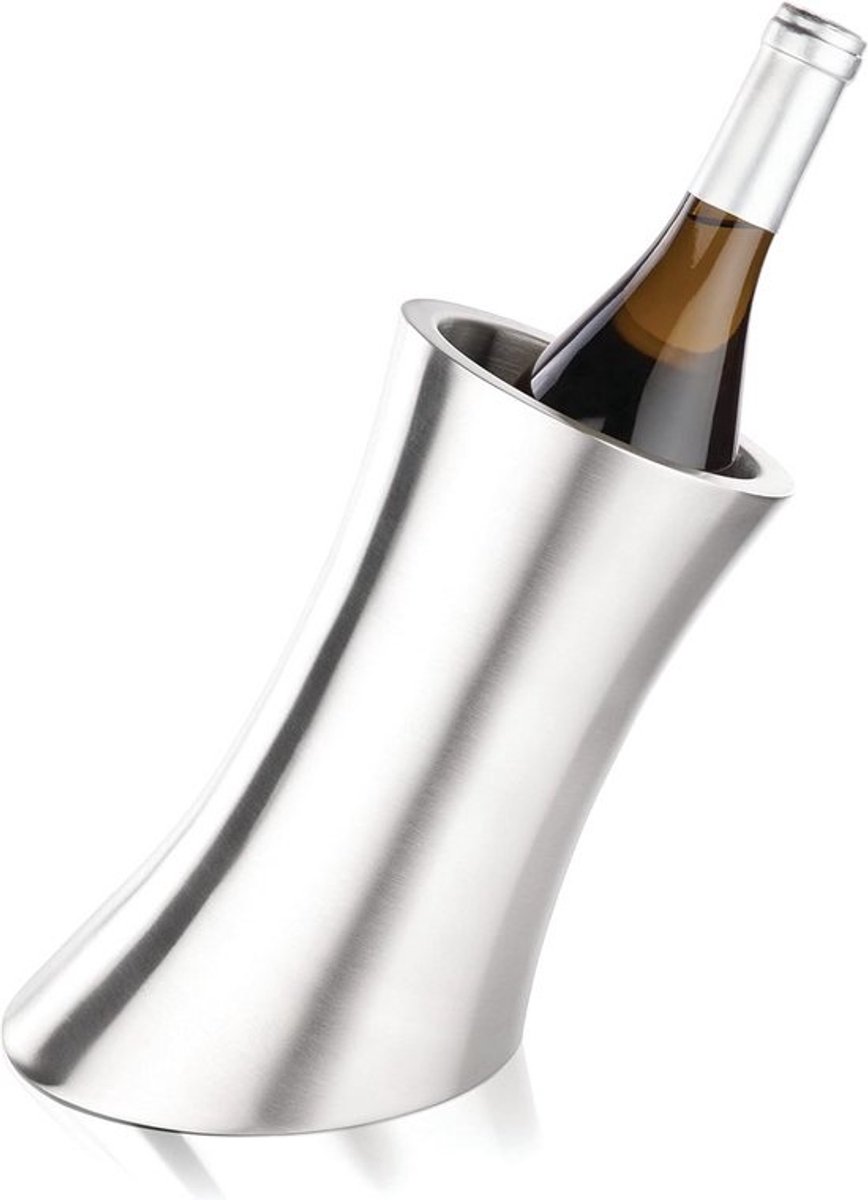 RVS Geïsoleerde Wijnfles Chiller | Convex Flessenkoeler voor Wijn & Champagne | Dubbelwandig | Robuust Roestvrij Staal