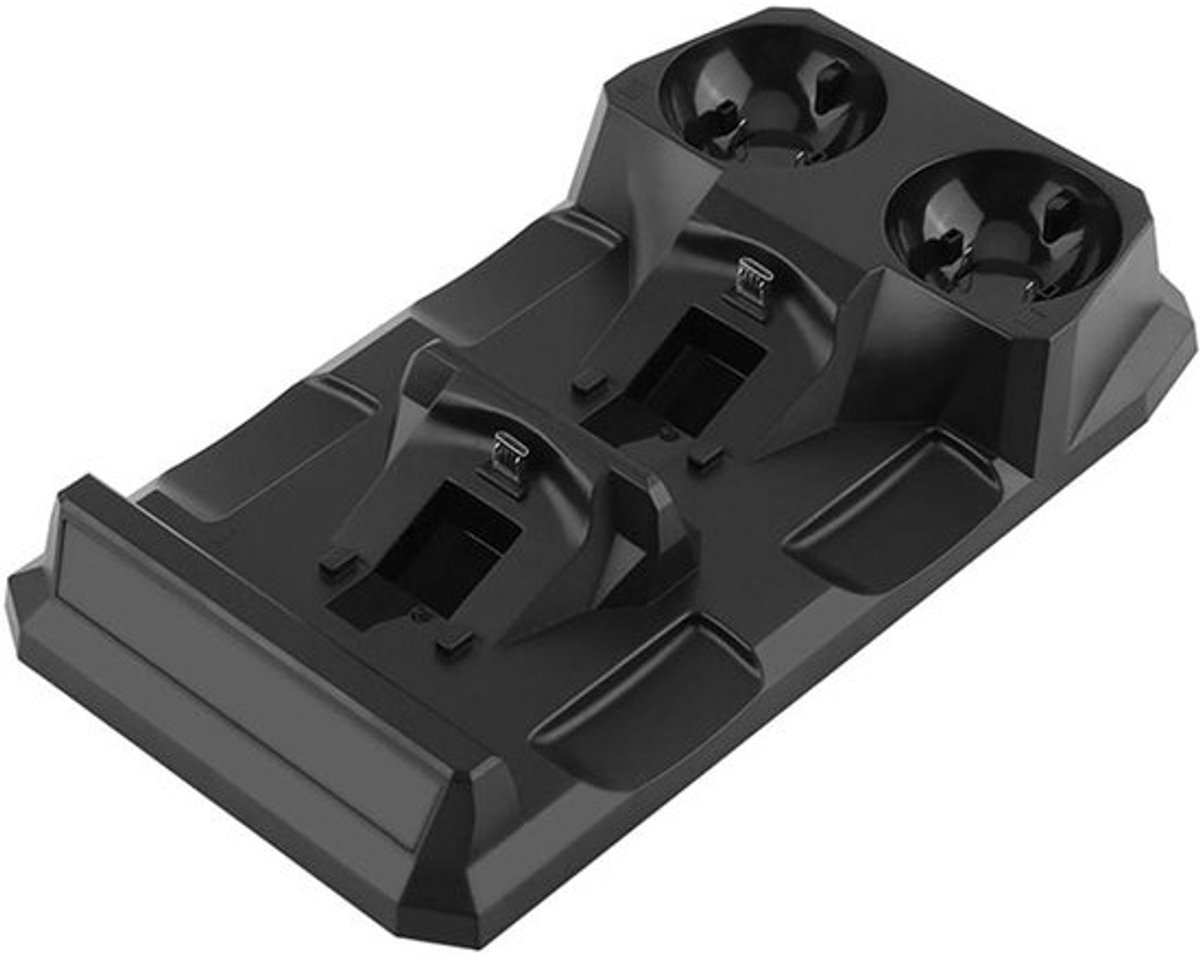 Oplaaddock Controllers - Dubbel Dock - Games Opladen - Vier Apparaten Tegelijk - 20 cm Breed - Zwart