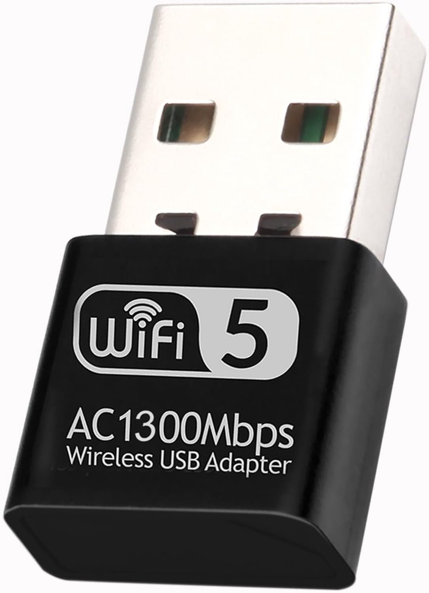 USB WLAN Stick 1300 Mbps WLAN Adapter Dual Band 2.4GHz / 5.8GHz WLAN naar PC Network Receiver Wireless WiFi Dongle voor Desktop PC/Laptop ondersteunt Windows 11/10/8.1/7/Vista Mac OS 10.9-10.15