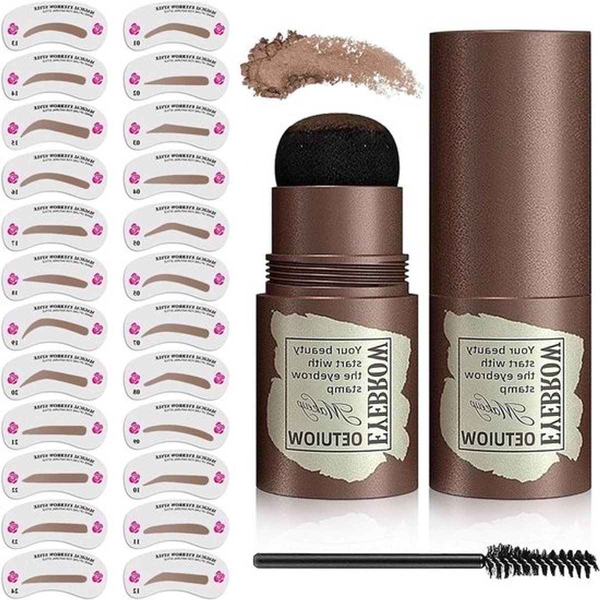24 Stuks Oogbrauw Sjablonen en Oogbrauwgel Set voor Perfecte Oogbrows en Make-up Styling