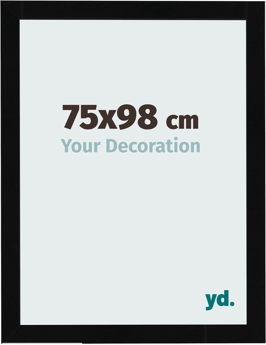 Your Decoration - Fotolijst 75x98 cm - MDF - Zwart Hoogglans - Bologna