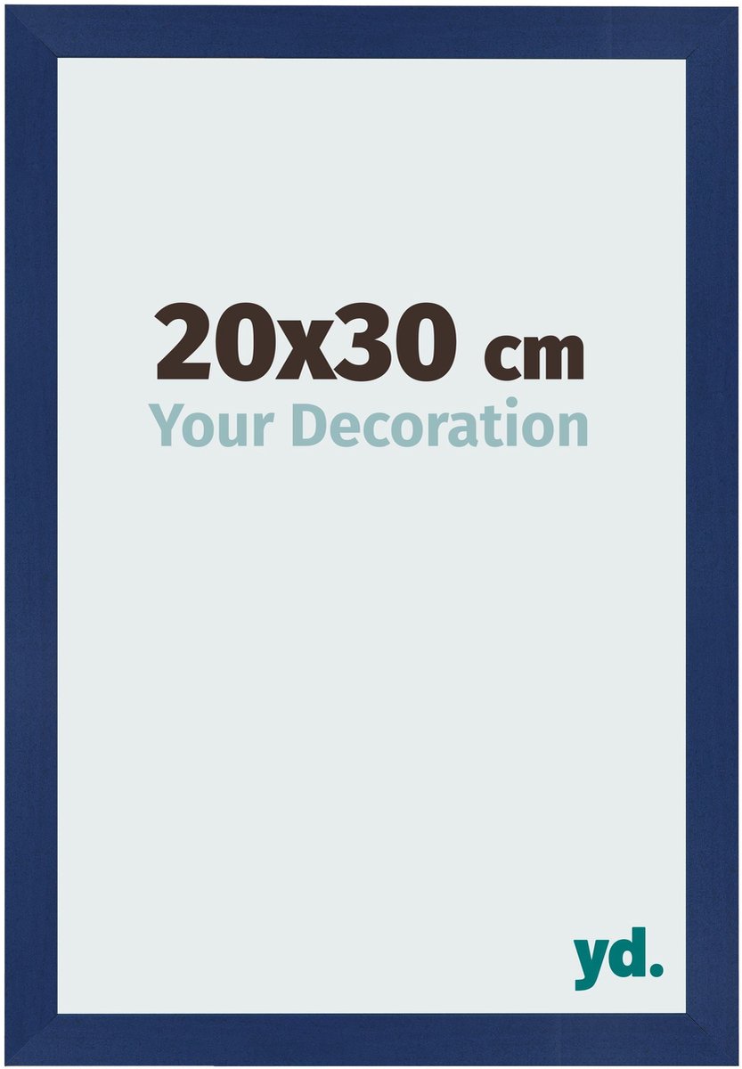 Your Decoration - Fotolijst 20x30 cm - MDF - Donkerblauw Geveegd - Bologna