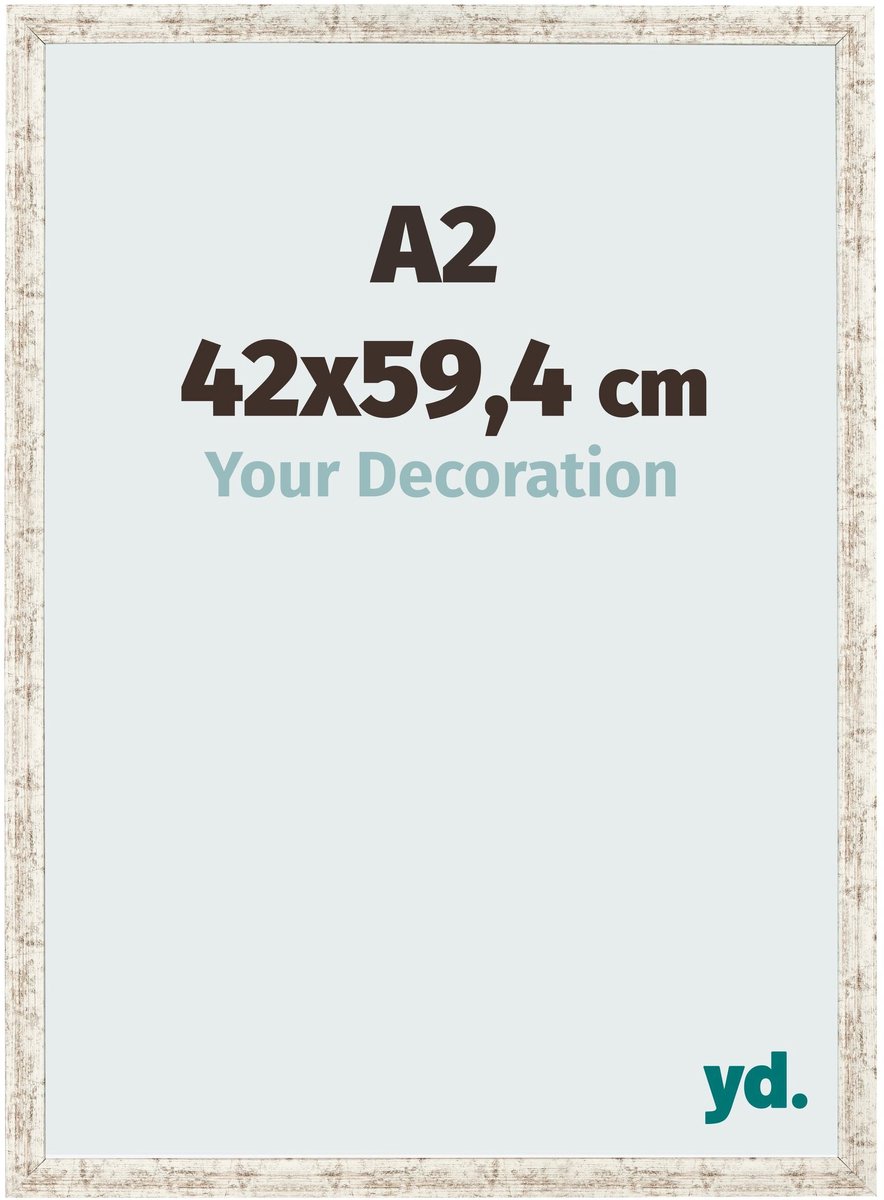 Your Decoration - Fotolijst A2 42x59,4 cm - MDF - Wit Vintage - Bologna