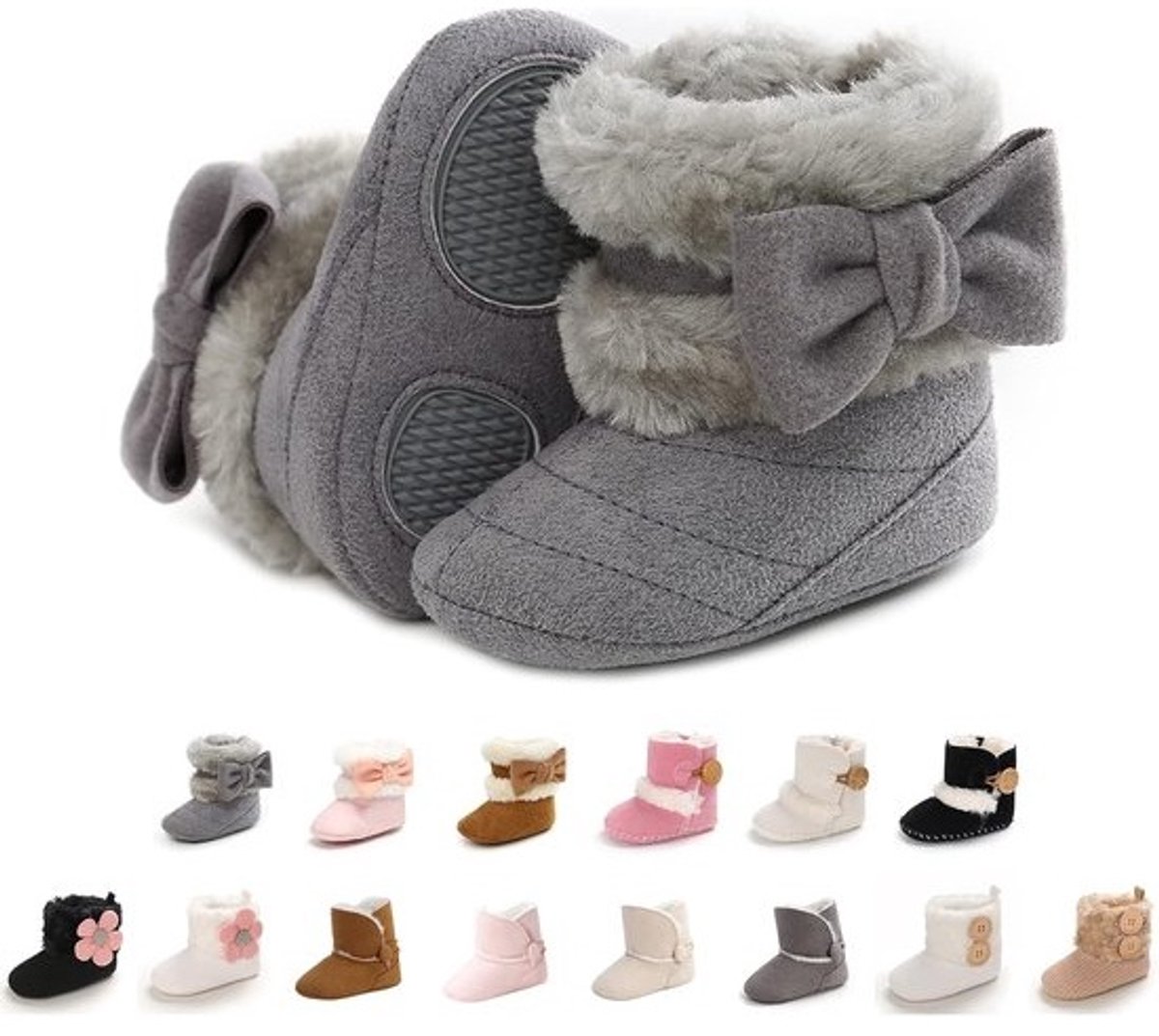Warme Babyslofjes met Antislip Zool - Zachte Fleece Voering voor Peuters en Newborns