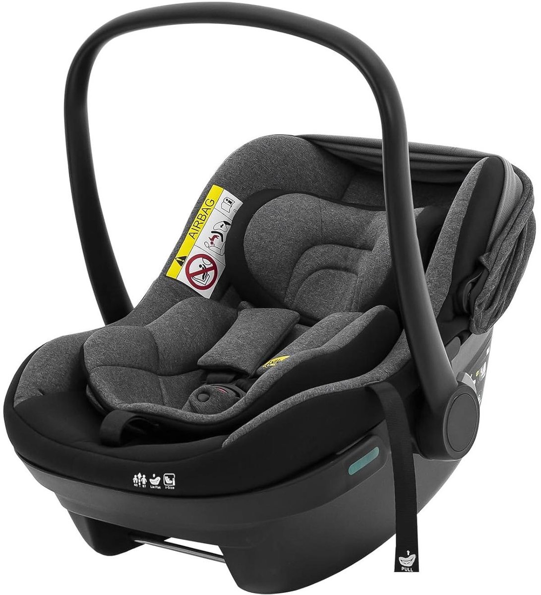 MODFU-Babyschaal-Verstelbare Ligstand-Zonnescherm-Zijbescherming-Zwart
