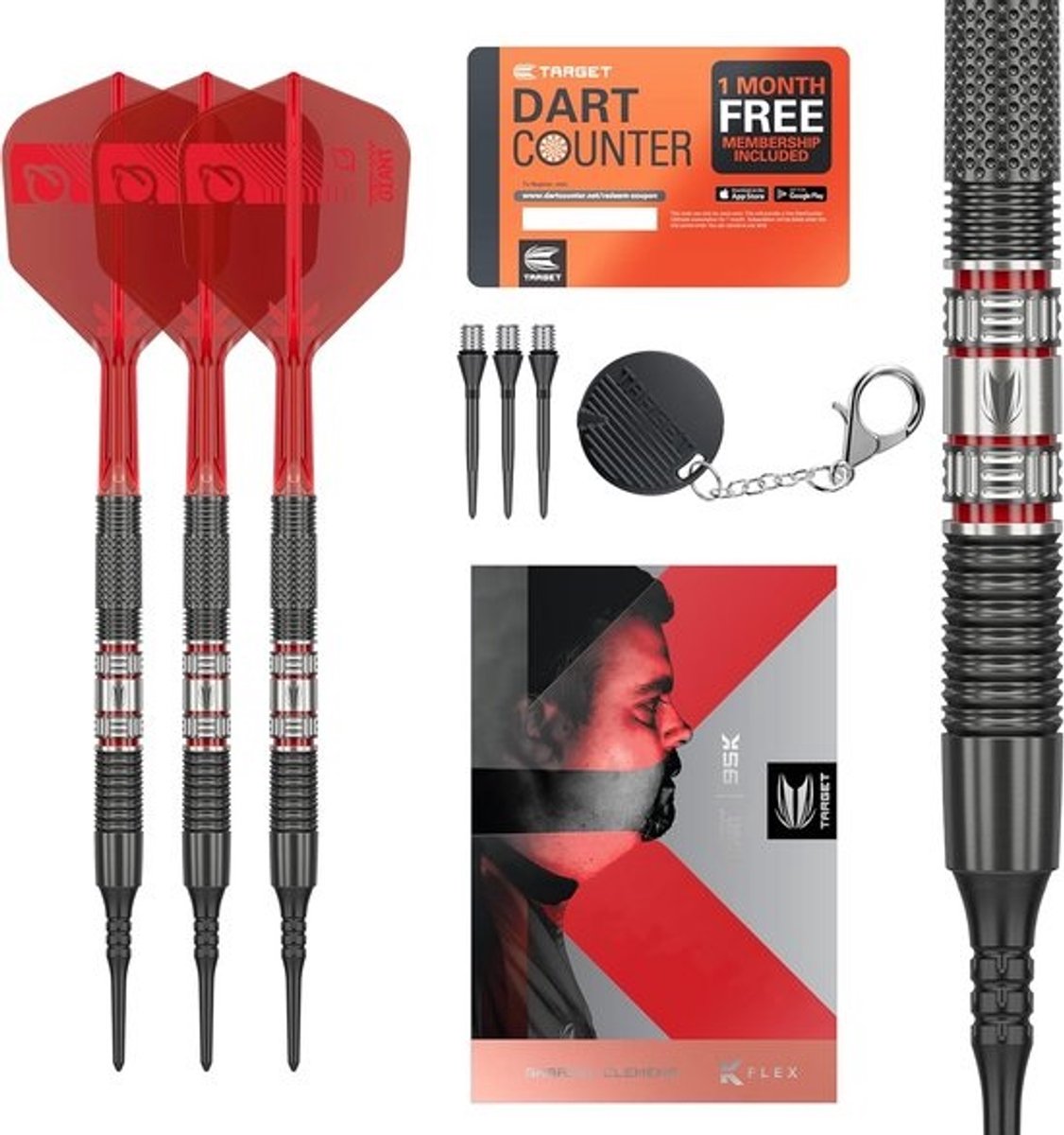 95% Tungsten Soft Tip Dartpijlset - 19G Professionele Darts met K-Flex Flights