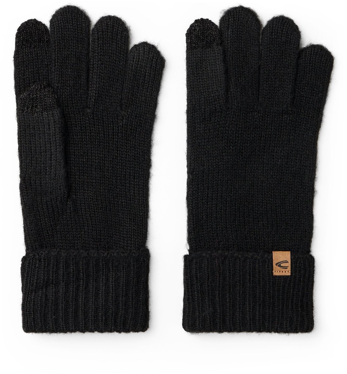 camel active Gebreide handschoenen met logo - Maat womenswear-M - Zwart