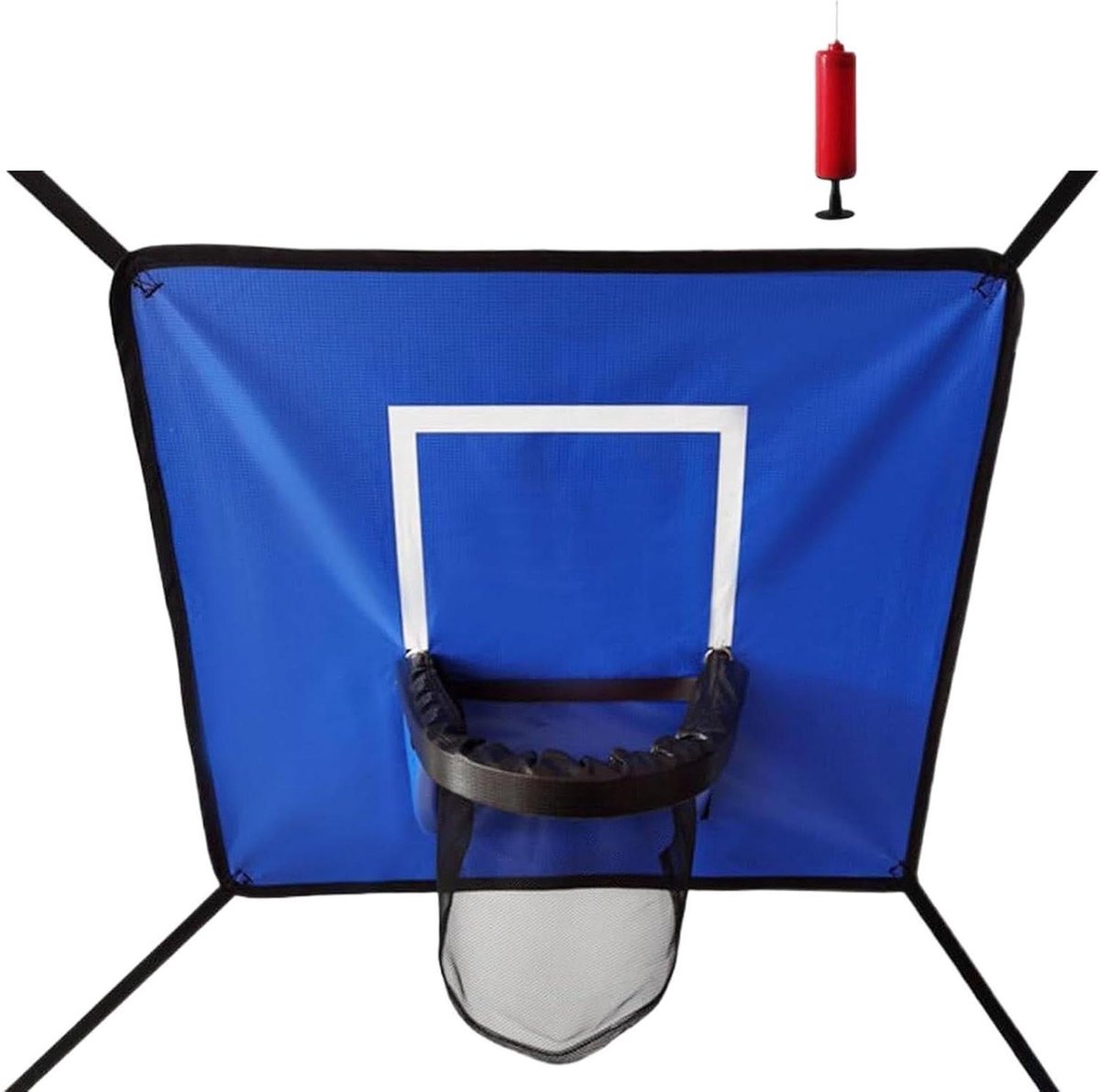 Trampoline Basketbaldoel - Kinder Basketbal Set - Buiten Spelen - Verbeterde Framestabiliteit - 65 x 55 cm - Blauw