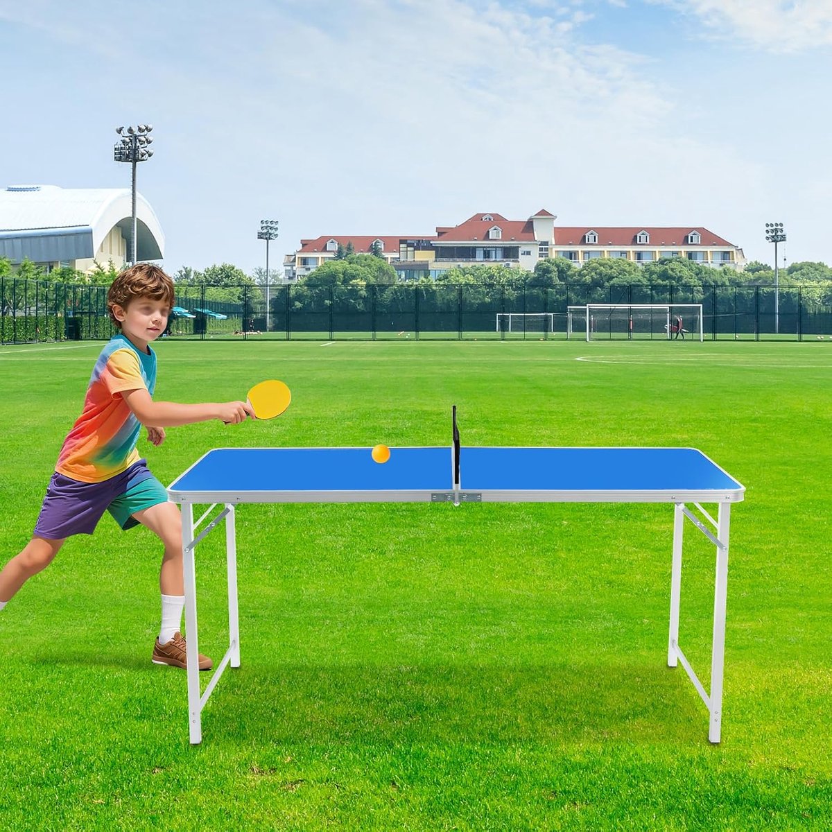 Opvouwbare Tafeltennistafel - Outdoor Tafeltennis - Thuis Sporten - Aluminium Legering - 152 x 67 x 70 cm - Blauw Zilver