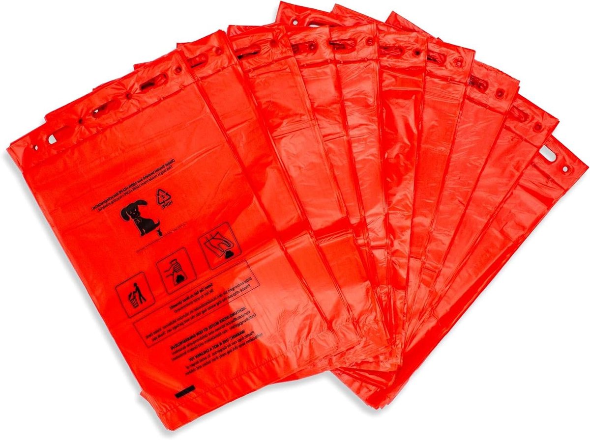 Hondenpoepzakjes - Afvalzakken - Dierenafval Opruimen - Gerecycled Materiaal - 24000 Stuks - Rood