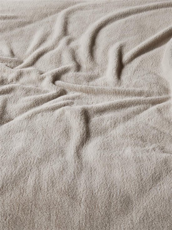 Rivièra Maison - Tendre fake-fur dekbedovertrek - Lits-Jumeaux - 240x200/220 cm - Zand van Merkloos — afbeelding 4