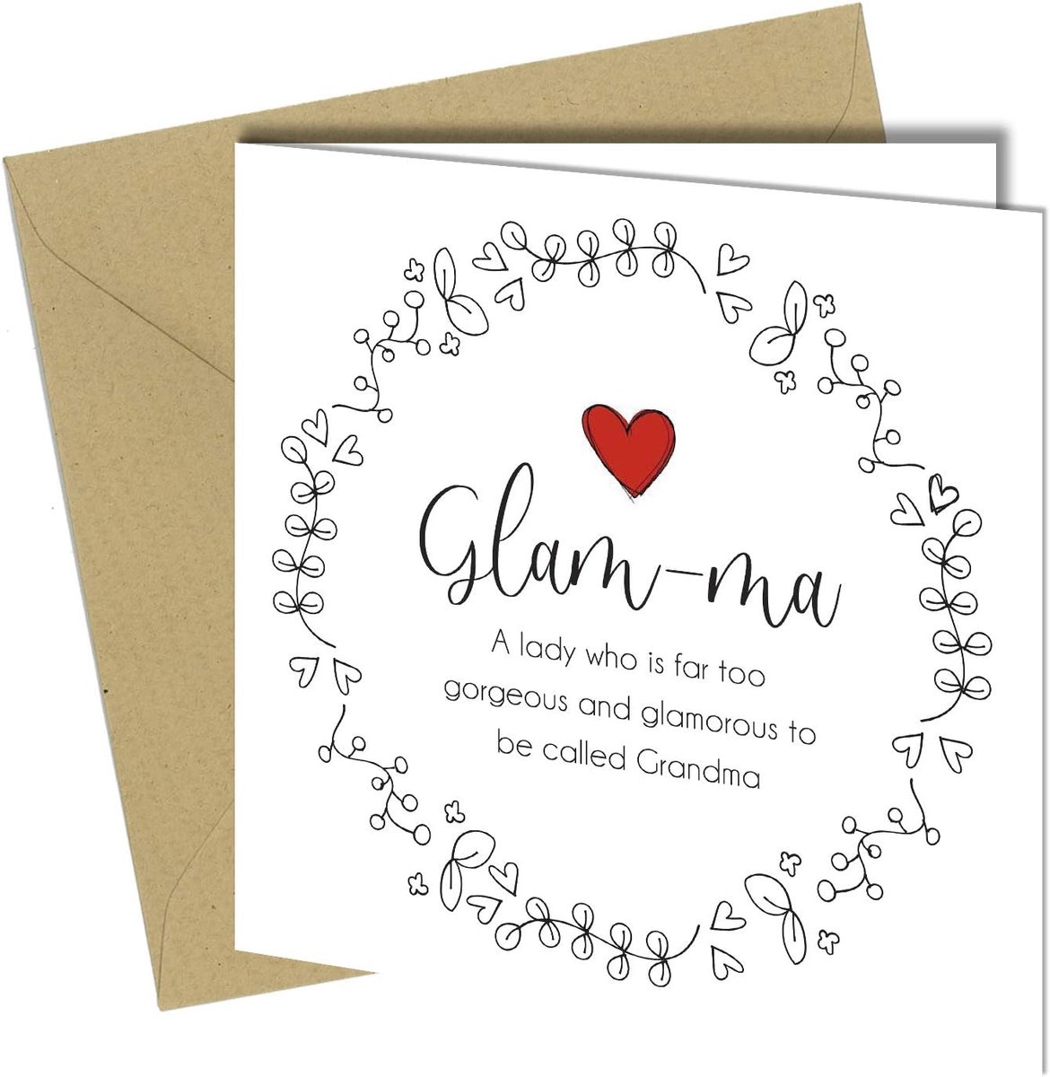 Verjaardagskaart - Moederdagkaart Dankkaart voor Gran - Oma - Oma GLAM-MA VERJAARDAG voor oma HUMOUR Grappige Rude Grap #1392