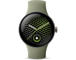 Google Pixel Watch 5 - smartwatch - 41 mm - Wifi - Groen/Goudkleurig - sportbandje