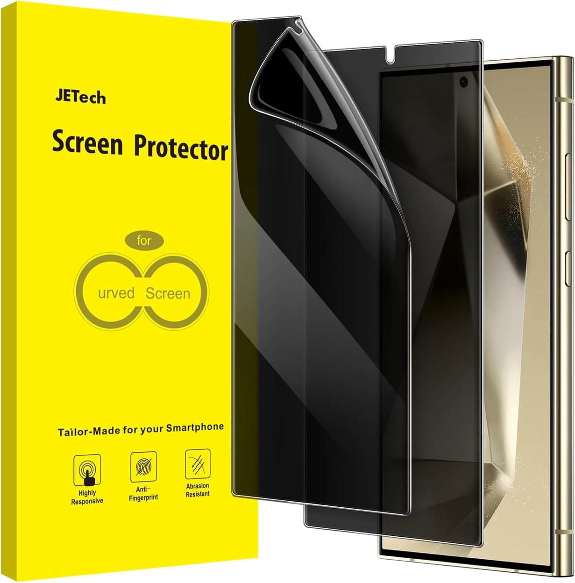 Privacy Screen Protector voor Samsung Galaxy S24 Ultra - 2 Stuks | Anti-Peeping TPU Folie, Geschikt voor Vingerafdrukontgrendeling en Krasbestendig