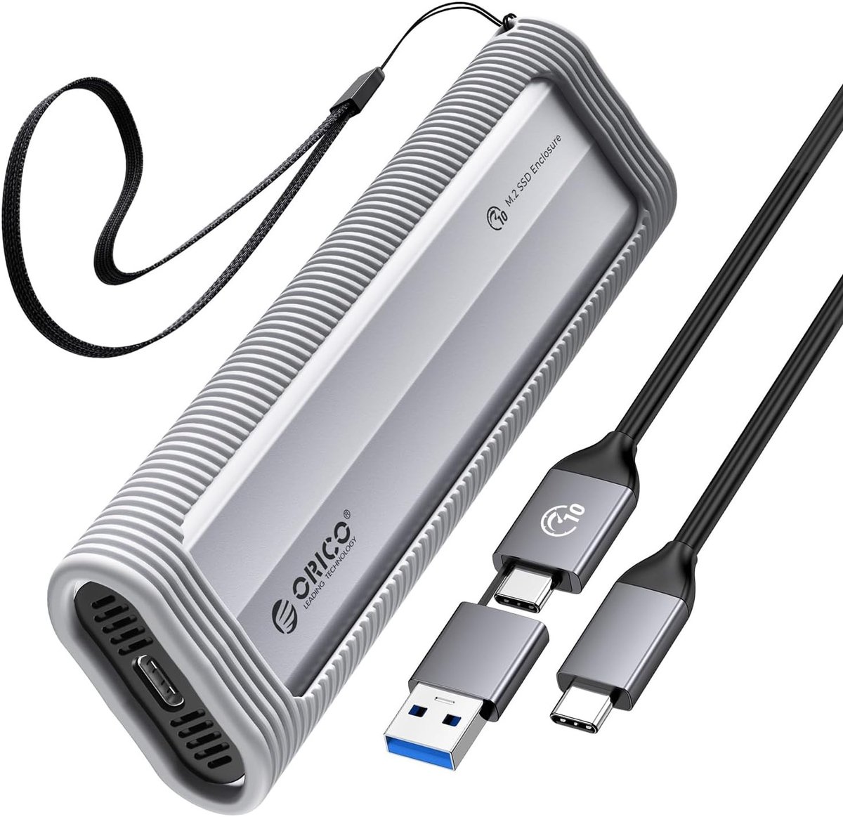 Externe SSD Behuizing - M.2 Lezer - Snelle Data Transfer - Tool-free Installatie - 10Gbps Snelheid - Zilver