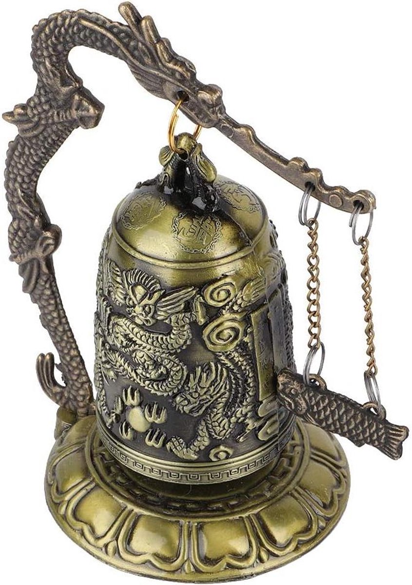 Bronzen Bel - Draak Ornament - Decoratie Thuis - Oxidatiebestendig Oppervlak - 12.7 cm Hoog - Brons