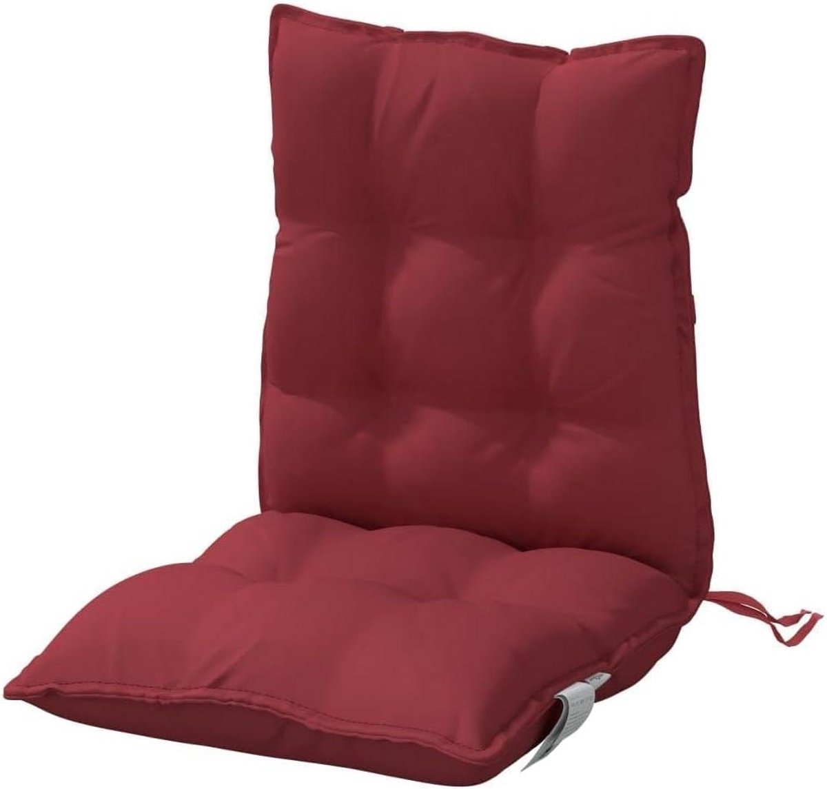 Stoelkussens Set - Lage rugleuning - Comfortabel Zitten - Waterafstotend Oxford - 100x50 cm - Wijnrood